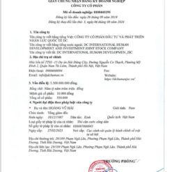 Giấy chứng nhận Đăng Ký Doanh Nghiệp công ty DC