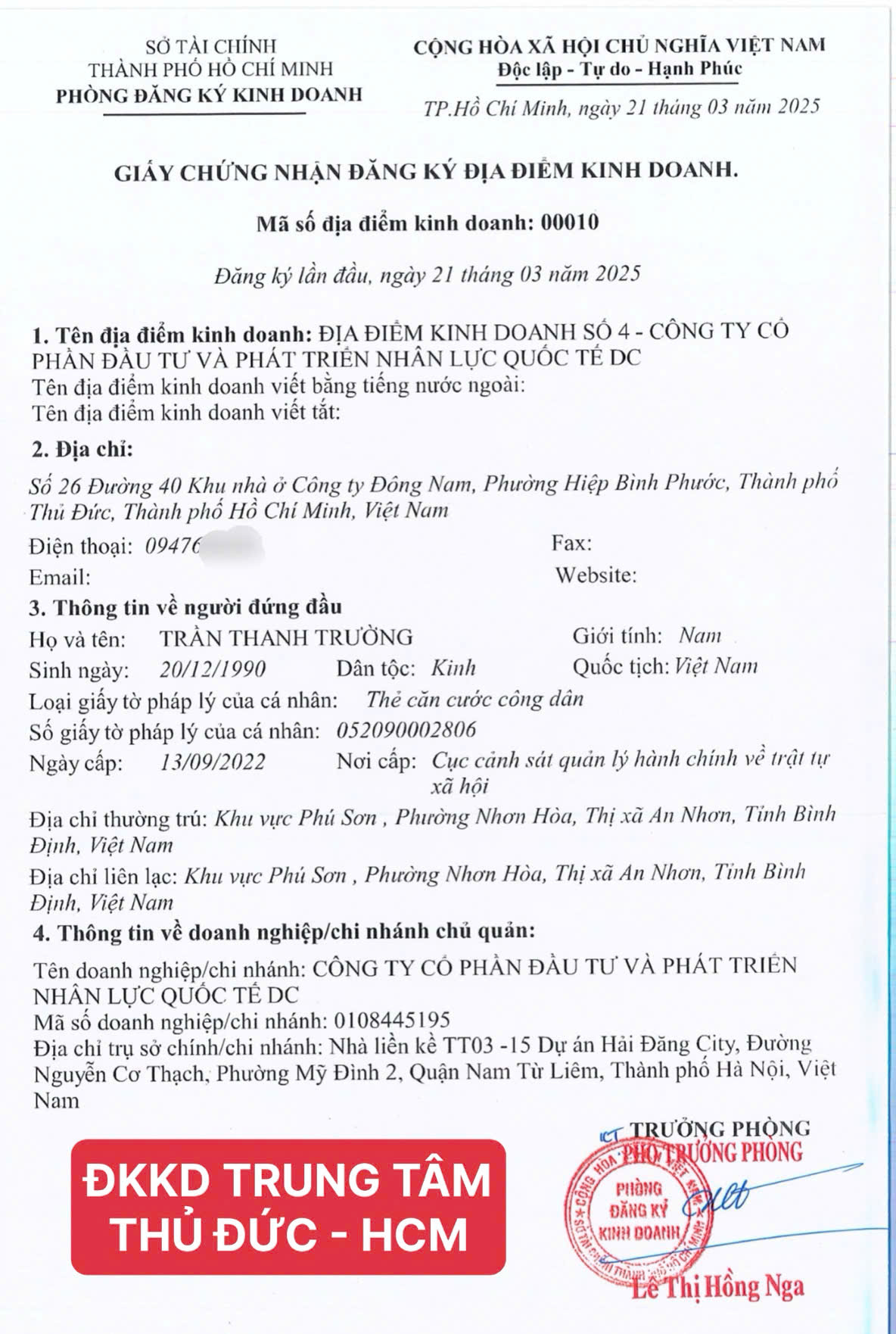 Trung tâm DC tại Thủ Đức - HCM