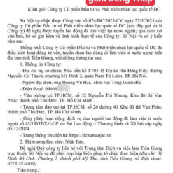 Sở Nội Vụ tỉnh Tiền Giang cấp phép cho công ty DC