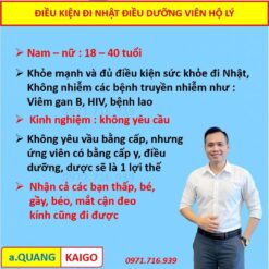 Điều kiện đi Nhật ở đơn hàng điều dưỡng